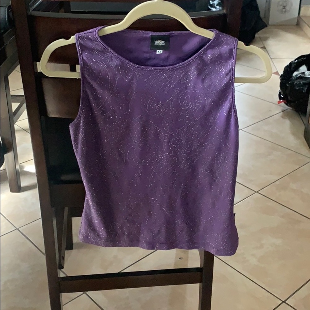 Vintage purple badazzled Versace shirt